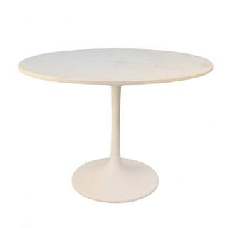 40 in. Enzo White Round Marble Top Dining Table MT4040-WHT - The Home Depot | The Home Depot