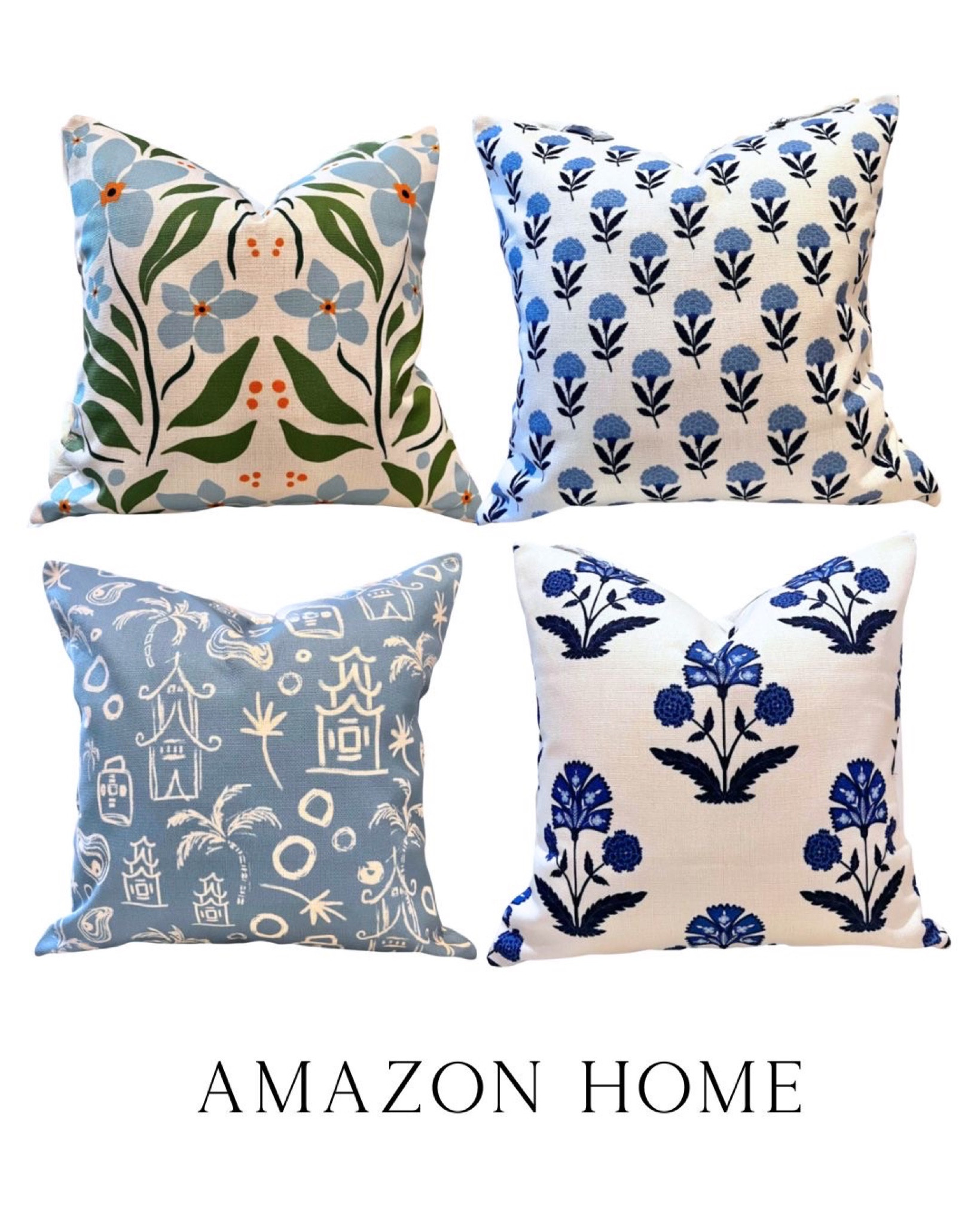 Coastal Grandmillennial pillows, amazon home, blockprint, blue and white, affordable home decor

#LTKFind #LTKunder50 #LTKhome