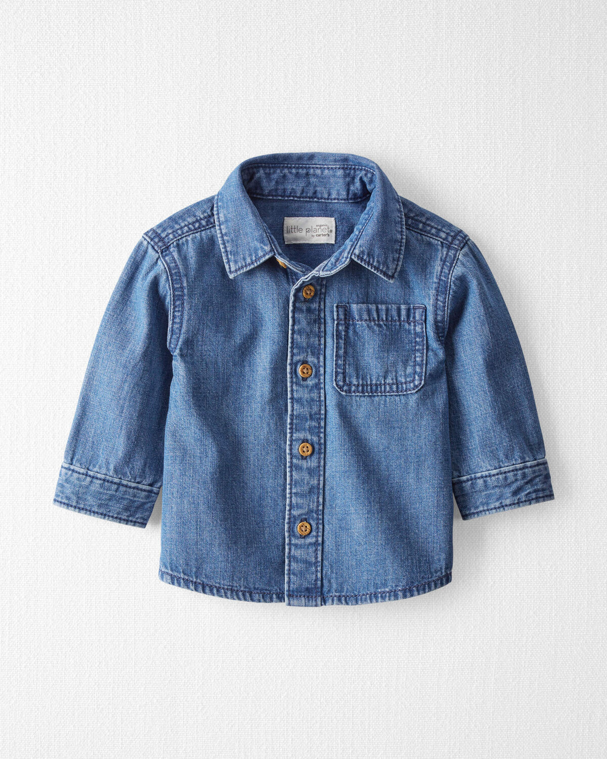 Baby Organic Cotton Chambray Button-Front Shirt - Little Planet | Carter's | Carter's Inc