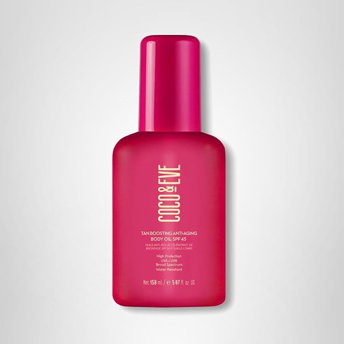 Coco & Eve Tan Boosting Anti-Aging Body Oil SPF45 - Tanning Accelerator Pump, UVA UVB Sun Protect... | Amazon (US)