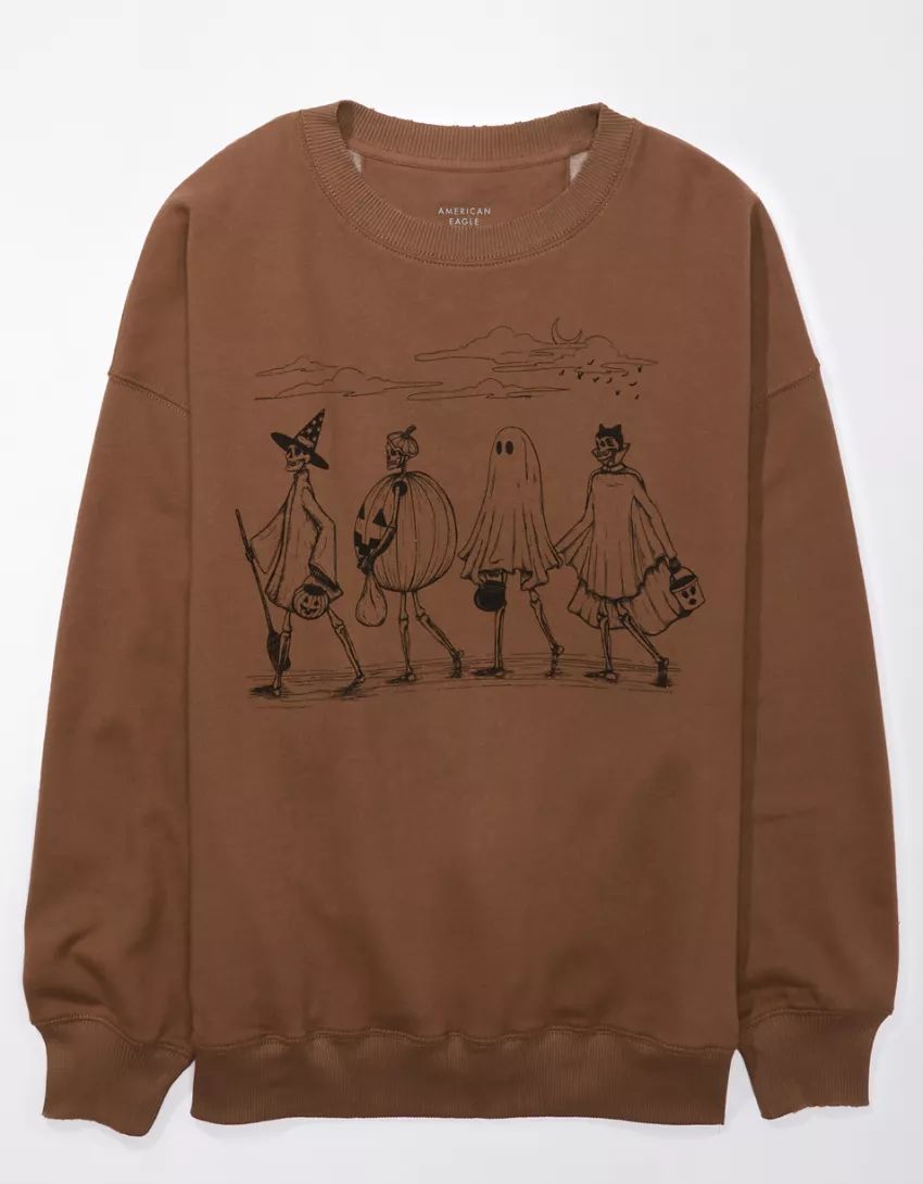 AE Oversized Halloween Graphic Sweatshirt | American Eagle Outfitters (US & CA)