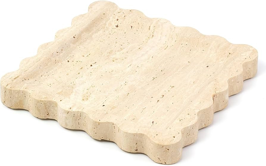 Natural Handcrafted Marble Decorative Tray with Anti-Slip Base. Vintage Square Bathroom Tray for ... | Amazon (US)