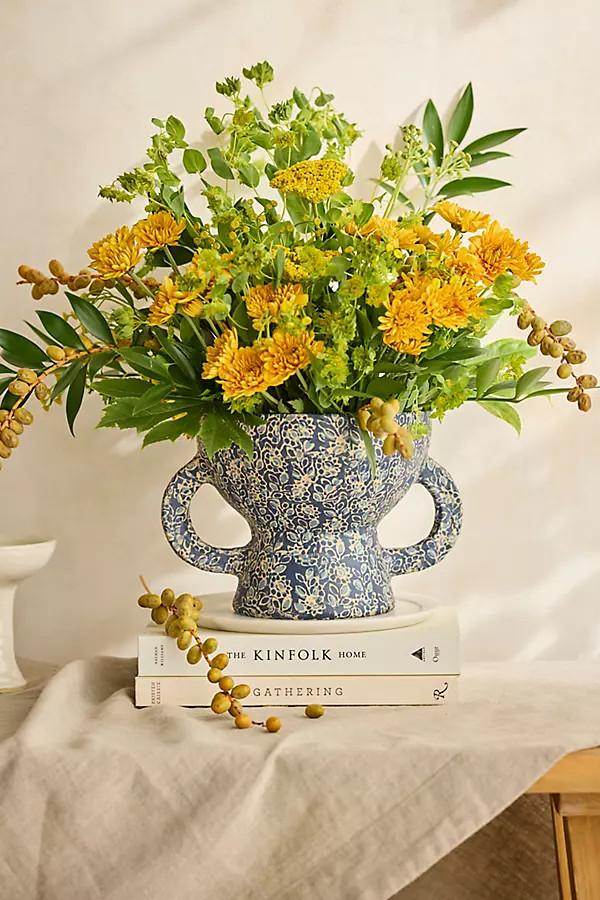 Papier Mache Decorative Bowl, Blue | Anthropologie (US)