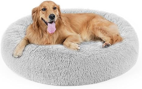Dog Bed, Cat Calming Bed, Faux Fur Pillow Pet Donut Cuddler Round Plush Bed for Large Medium Smal... | Amazon (US)