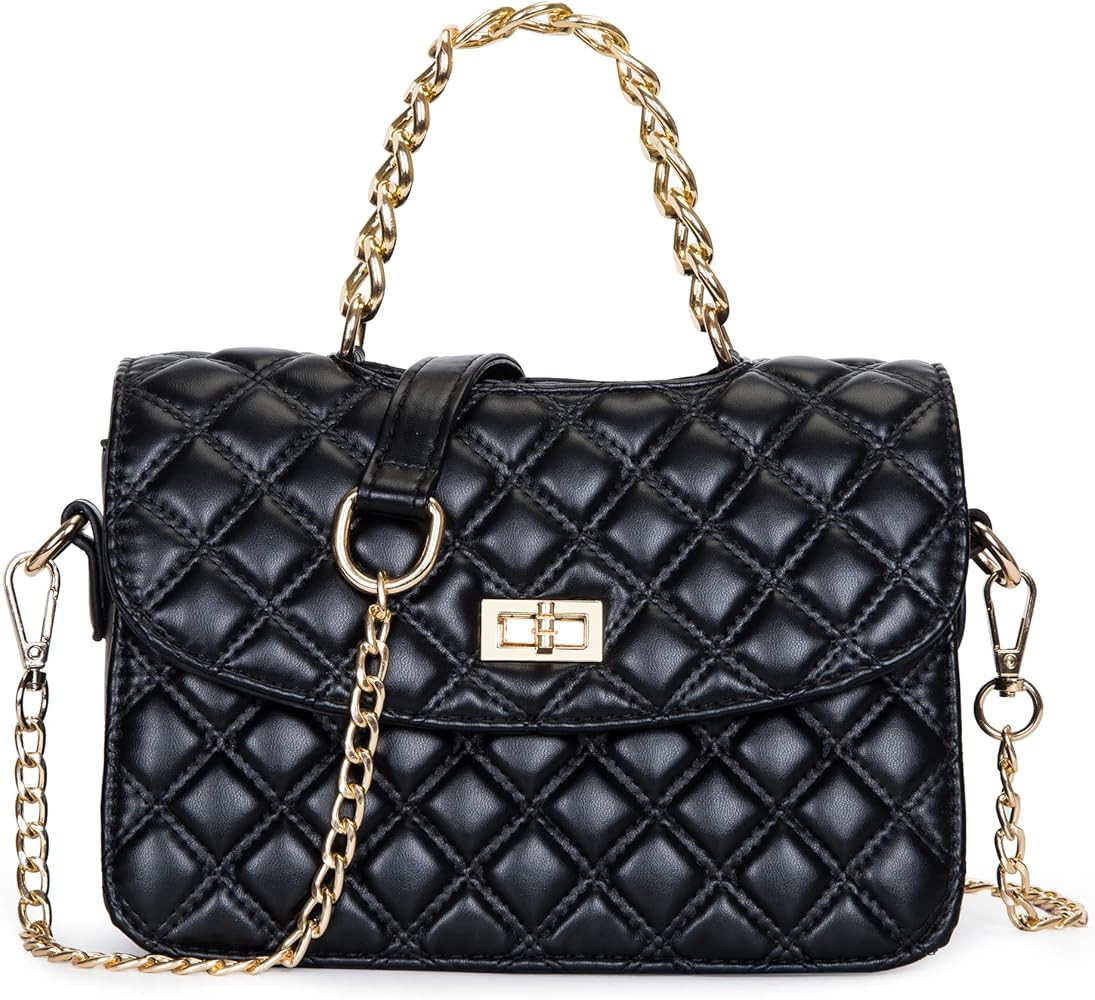Herald Quilted Small Crossbody Bag for women, Trendy Design Convertible Shoulder Handbag Purse Cl... | Amazon (US)