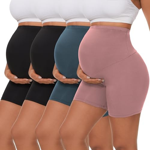 Dalavch 3/4 Pack Women's Maternity Yoga Shorts Over The Belly Pregnancy Biker Workout Active Athl... | Amazon (US)