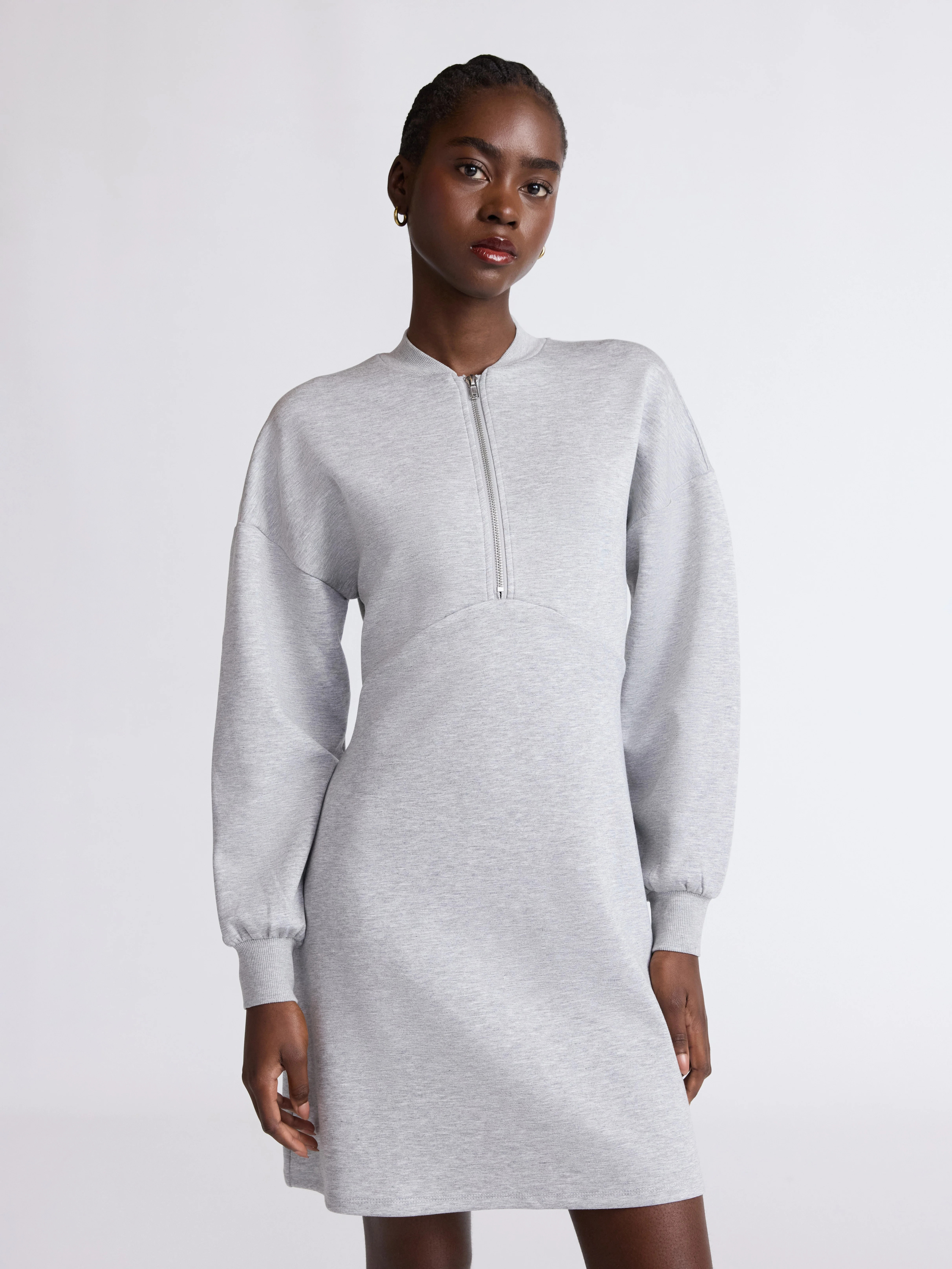 Scoop Women's and Women's Plus New Scubaknit Zip Front Mini Dress, Sizes XS-4X | Walmart (US)