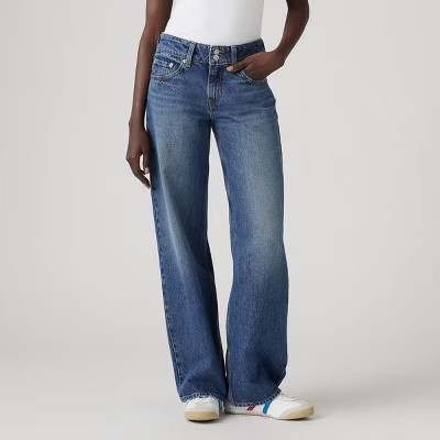 Levi's® Women's Low-Rise Superlow Loose Jeans - Blended Beauty 28: Midweight Denim, Straight Leg, 32" Inseam, Fly Button Closure | Target