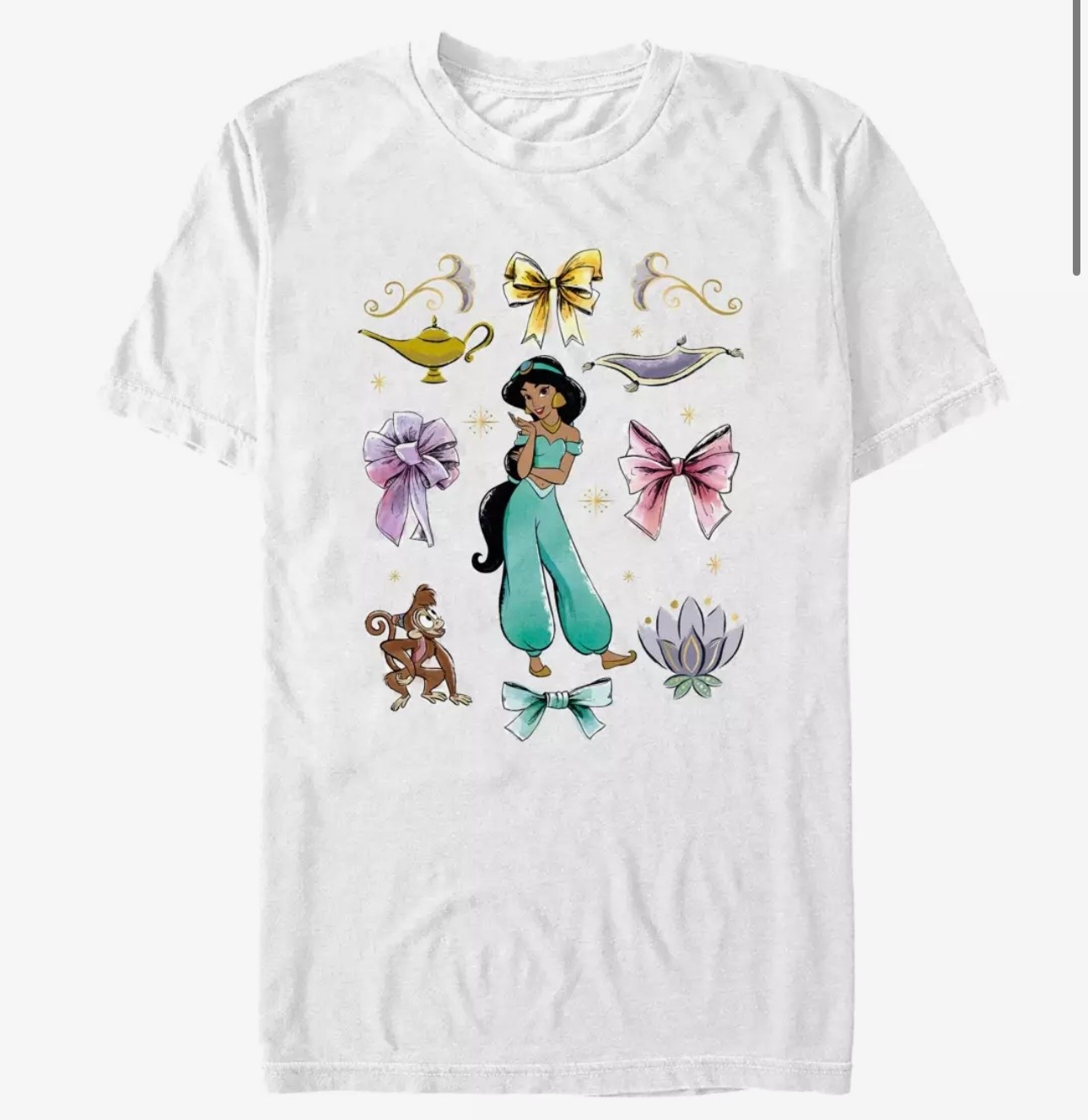 Disney princess Jasmine t shirt bows coquette 