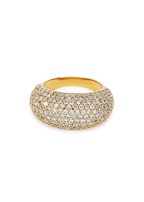 Christy embellished 18kt gold-plated ring | Harvey Nichols (Global)