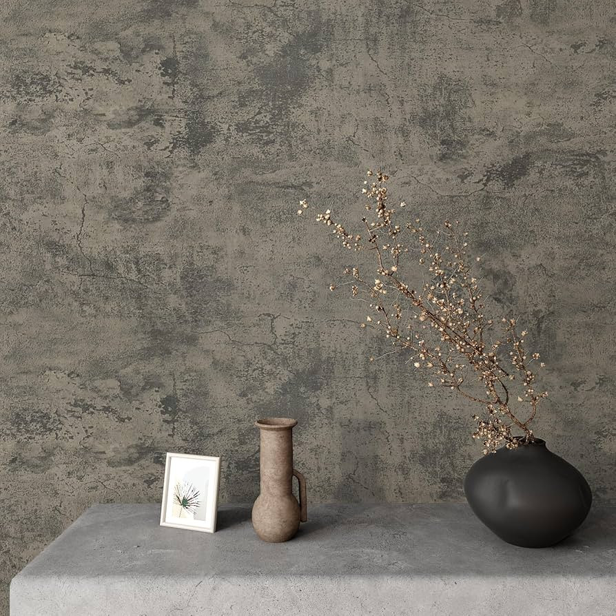 VaryPaper 15.7''x78.7'' Thick Weathered Concrete Wallpaper Peel and Stick Textured Cement Contact... | Amazon (US)