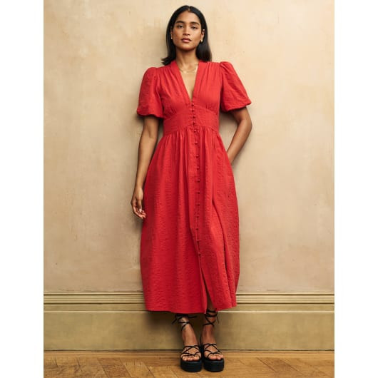 Red V-Neck Starlight Midi Dress | Nobody's Child