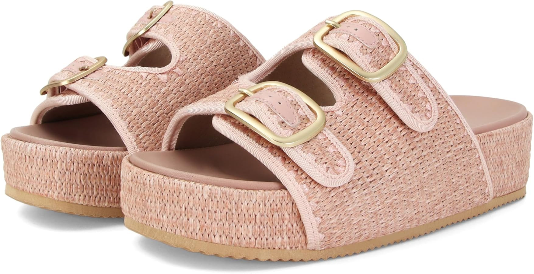 Raffia Sandals for Women Platform Slide Sandals Espadrille Adjustable Double Buckle Summer Comfor... | Amazon (US)