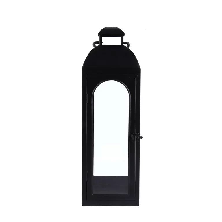 Better Homes & Gardens Metal Candle Holder Lantern, Black, Large | Walmart (US)