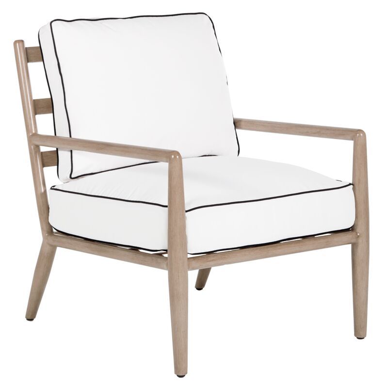 Siena Lounge Chair, White/Black Welt | One Kings Lane