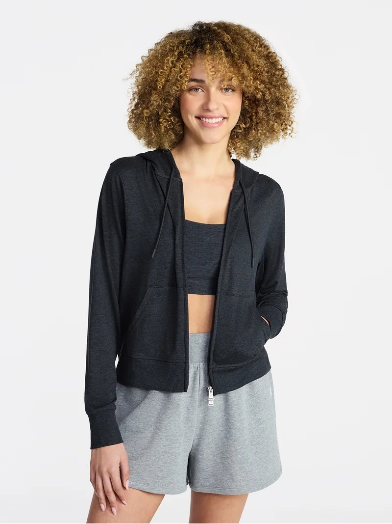 Athletic Works Women's and Women's Plus ButterCore Zip Front Hoodie, Sizes XS-4X | Walmart (US)