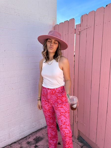 Pink outfit inspo💓 wearing a size large in these pants (they don’t have much stretch) 

#LTKstyletip #LTKunder100 #LTKFind