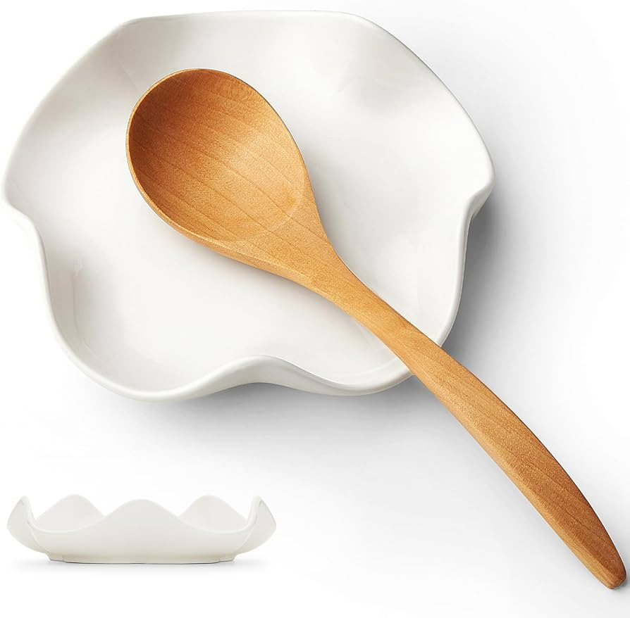 Mfacoy Spoon Rest for Stove Top, 5.3 Inch Ceramic Spoon Holder for Kitchen Counter, Coffee Spoon ... | Amazon (US)