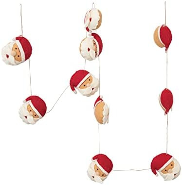 Jute and Wool Felt Santa Garland, Red and White | Amazon (US)