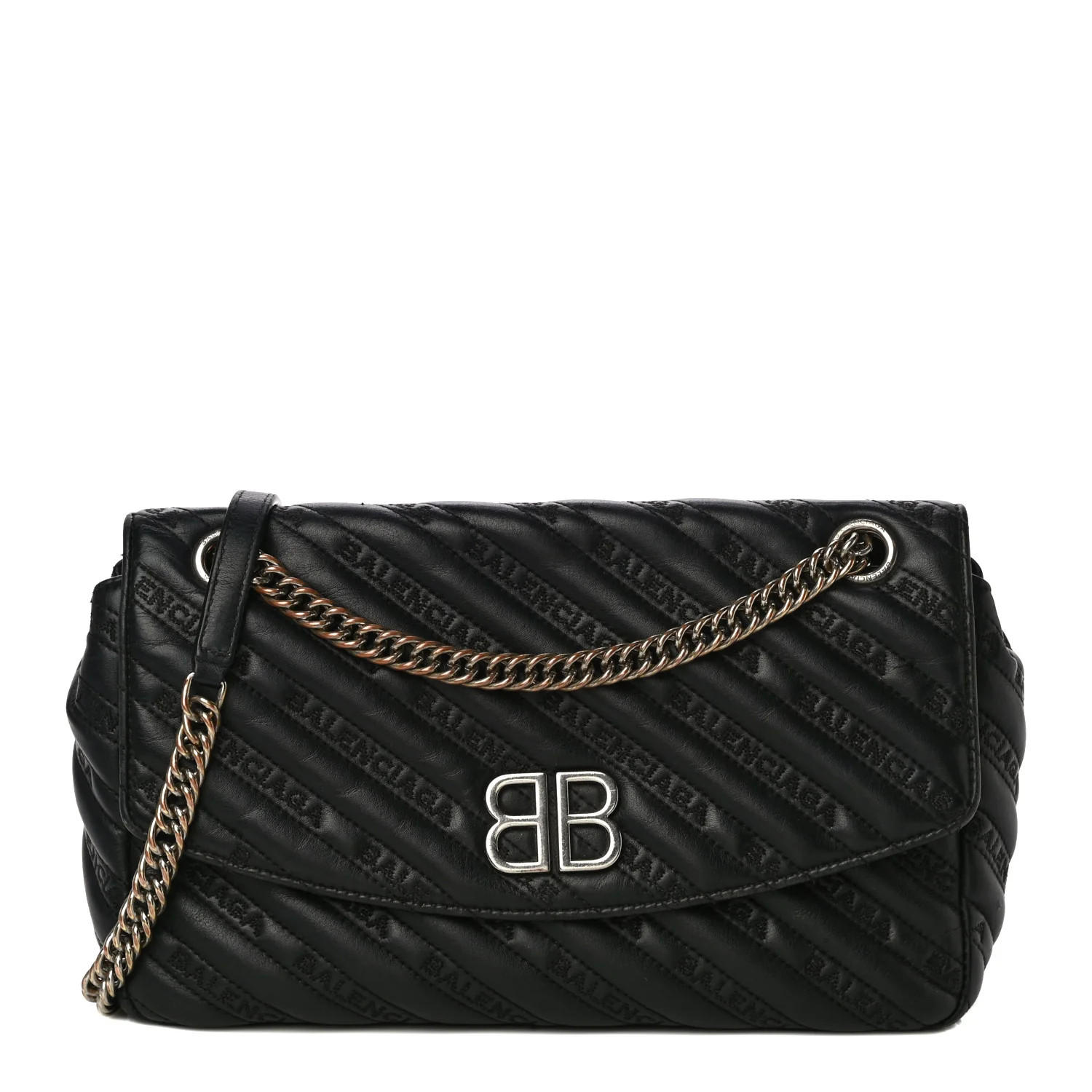 Calfskin BB Matelasse M Chain Shoulder Bag Black | FASHIONPHILE (US)