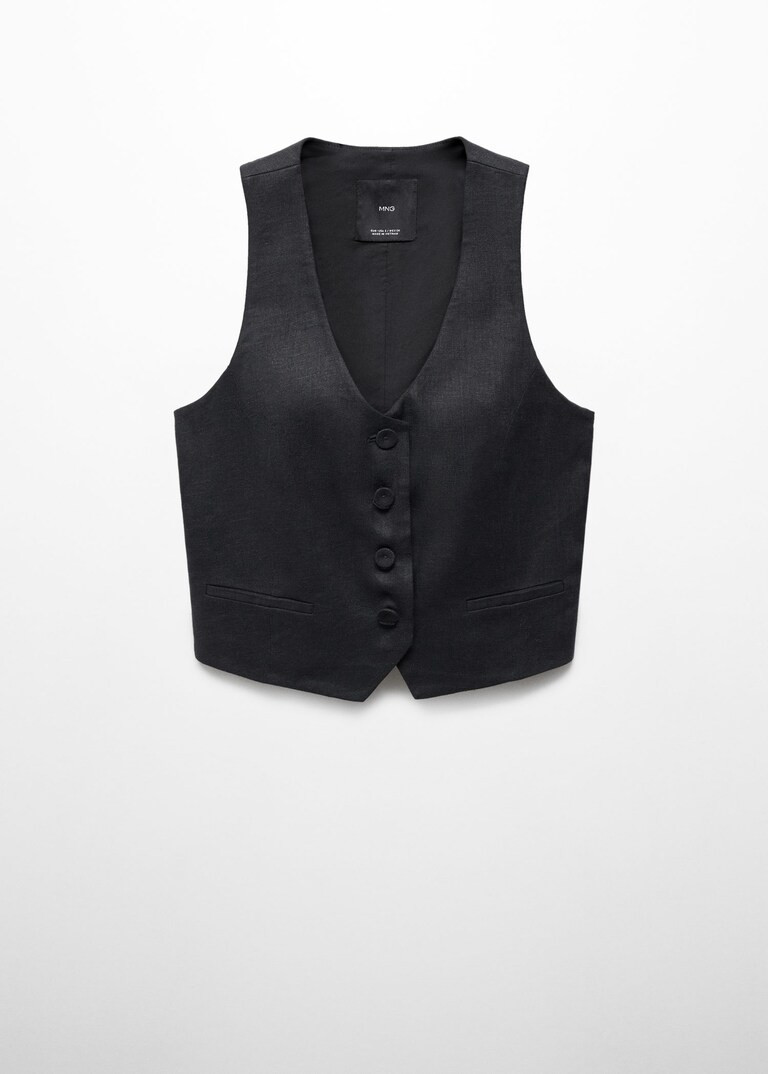 Linen suit vest -  Women | Mango USA | MANGO (US)