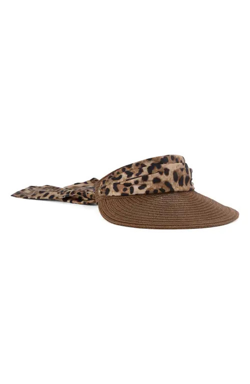 Eugenia Kim Ricky Packable Straw Visor in Chocolate at Nordstrom | Nordstrom