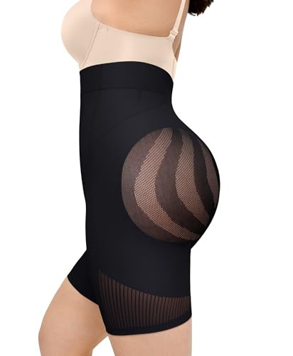 FeelinGirl High Waisted Shapewear Shorts for Women Tummy Control Panties Seamless Shapewear Shorts Body Shaper Black XL/XXL | Amazon (US)