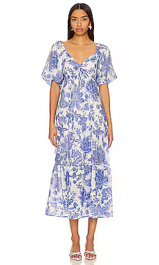MINKPINK Perla Midi Dress in Blue Floral from Revolve.com | Revolve Clothing (Global)