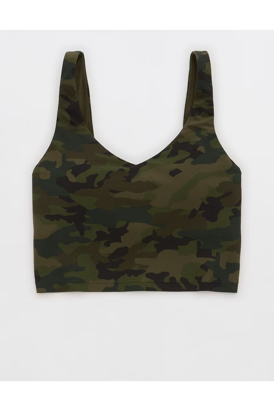 OFFLINE By Aerie Real Me Low Key Longline Sports Bra Women's Olive Daze L | Aerie