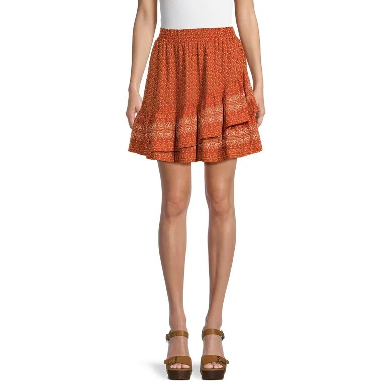 BCBG Paris Women’s Tiered Mini Skirt with Smocked Waist, Sizes XS -XXL | Walmart (US)