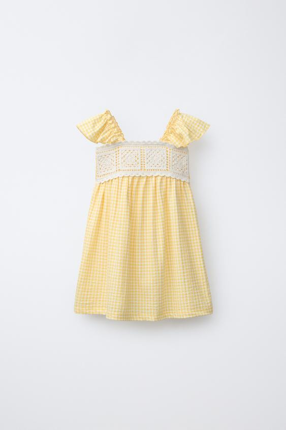 GINGHAM CROCHET DRESS | Zara US