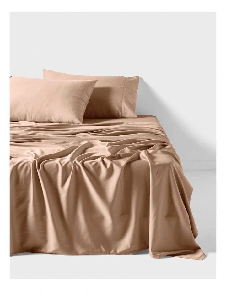 Linen HouseNara Bamboo Cotton 400TC Sheet Set in Clay | Myer