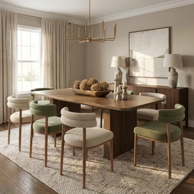 Extendable Oval Dining Table for 4 to 8 People, Modern Kitchen Table with Wooden Strip Base in Black Finish | Wayfair North America