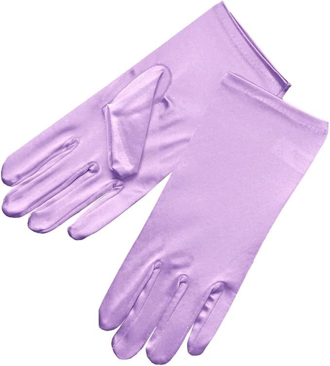 ZaZa Bridal Shiny Stretch Satin Dress Gloves Wrist Length 2BL | Amazon (US)