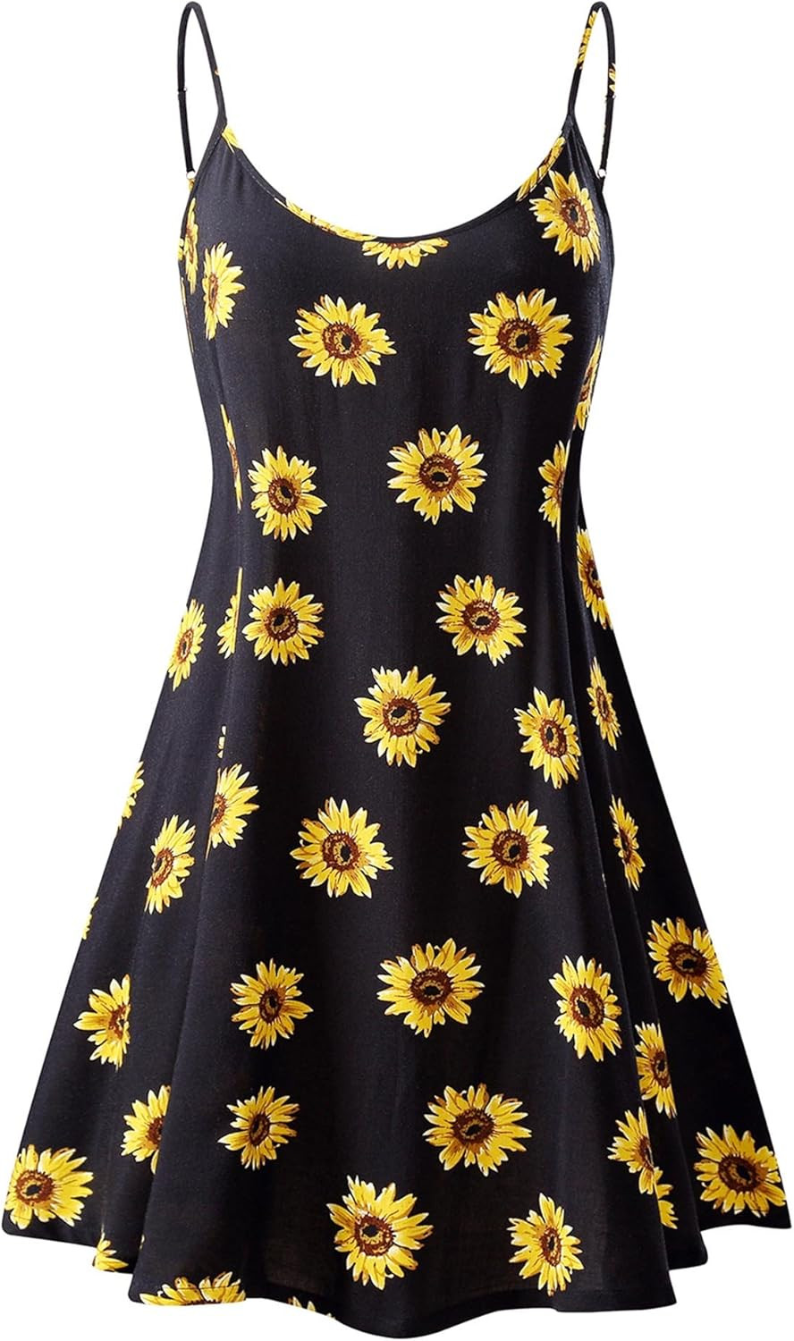 MSBASIC Women's Sleeveless Adjustable Strappy Summer Beach Swing Dress | Amazon (US)