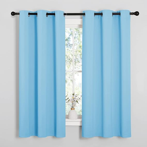NICETOWN Light Blue Curtains for Nursery, Thermal Insulated Grommet Room Darkning Curtain Panels ... | Amazon (US)