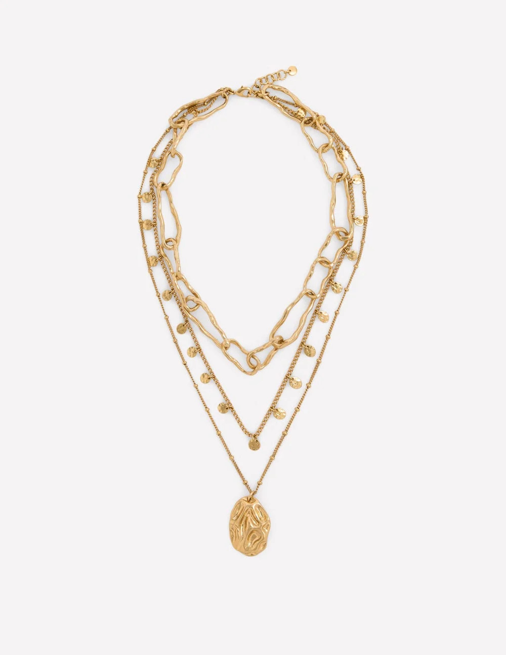 Irregular Layered Necklace-Gold Colour | Boden UK