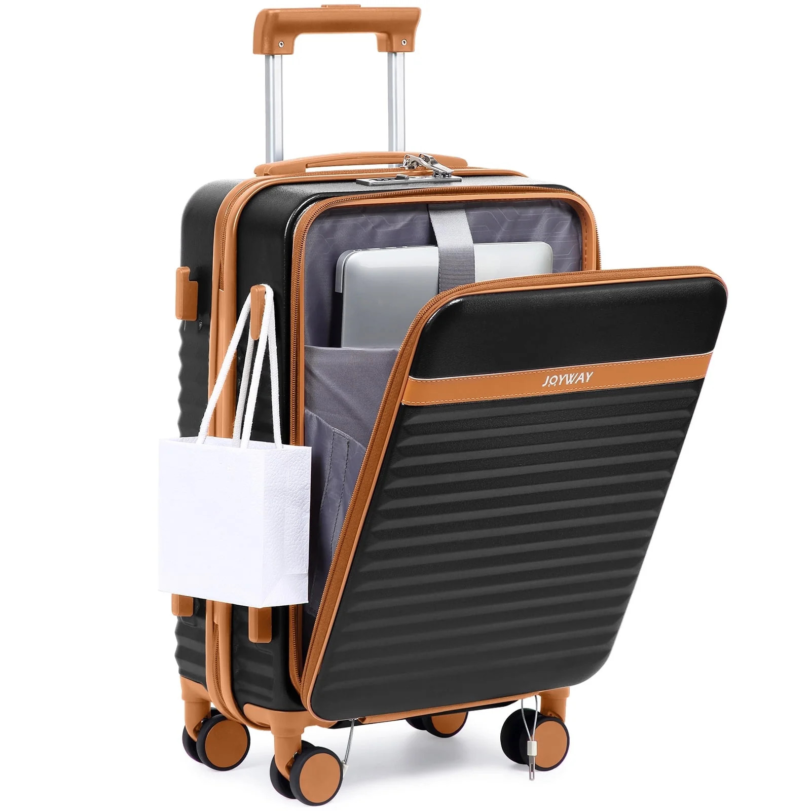 Joyway Front Opening Cover Carry-on Luggage Side Hooks TSA Lock Spinner Wheels YKK Zippers | Walmart (US)