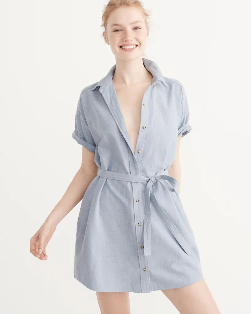 Short-Sleeve Shirt Dress | Abercrombie & Fitch US & UK