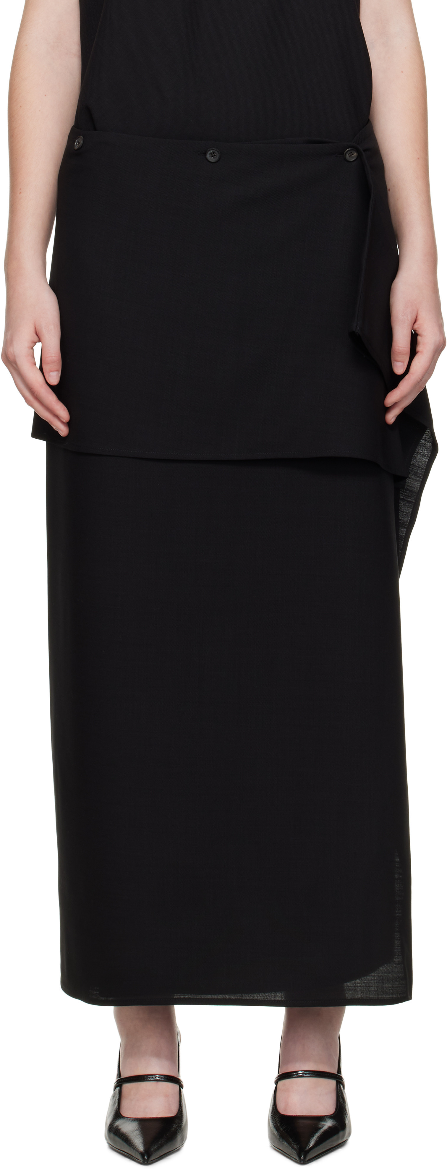 La Collection Black Hailey Maxi Skirt | SSENSE