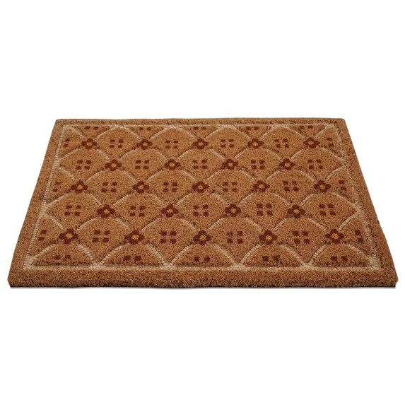 Better Homes & Gardens Coir Doormat 20x30 Ogee Floral Pattern with Skid Resistant Backing | Walmart (US)