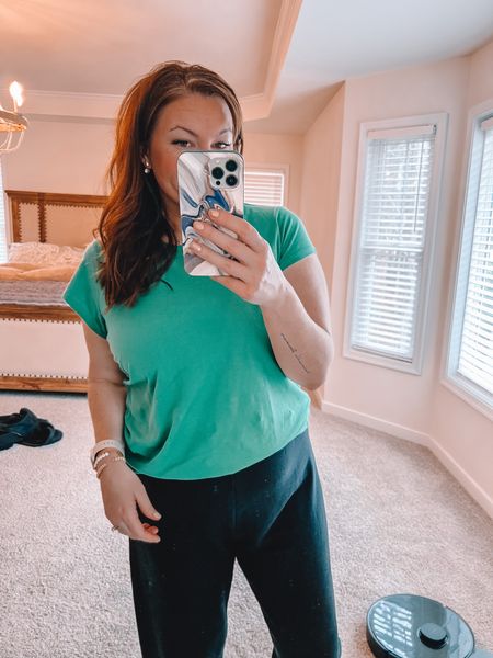 More comfy work from home favorites — wearing an XXL in the top and medium in the sweats (they run large). 