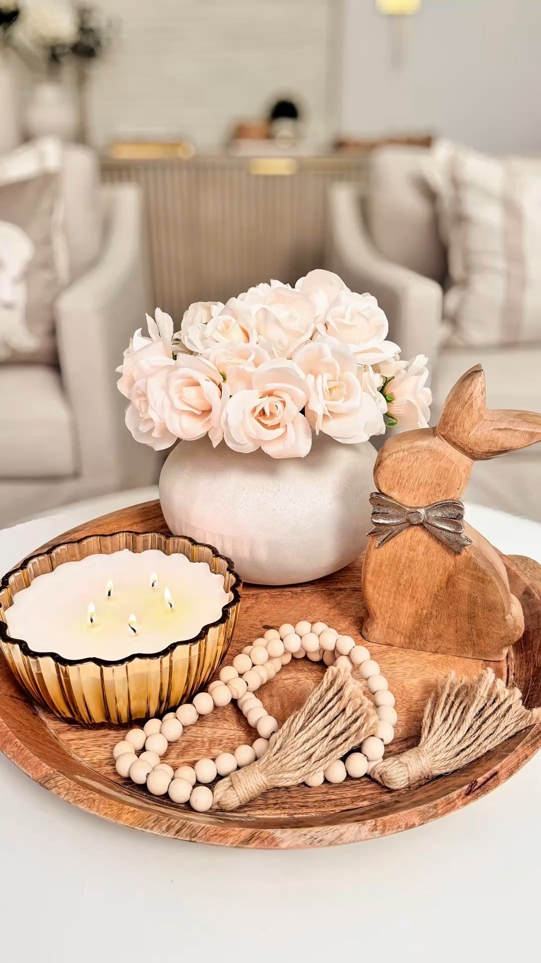 Simple Easter Tray styling 🐇 
#easterdecor #springdecor  craft diy budget friendly decor spring, Easter, bunny decor 

#LTKmomlife #LTKHome #LTKSeasonal