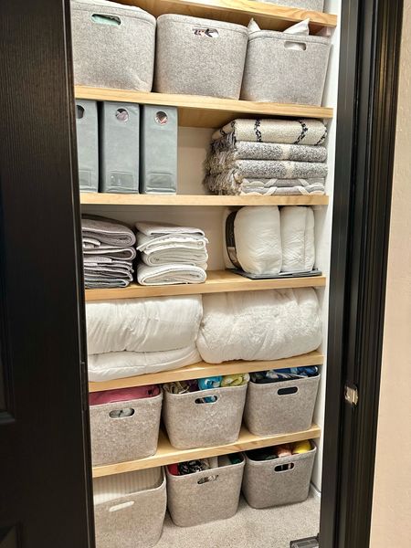 Got all of my bedding and towels organized in the linen closet! 

#LTKhome #LTKfindsunder50