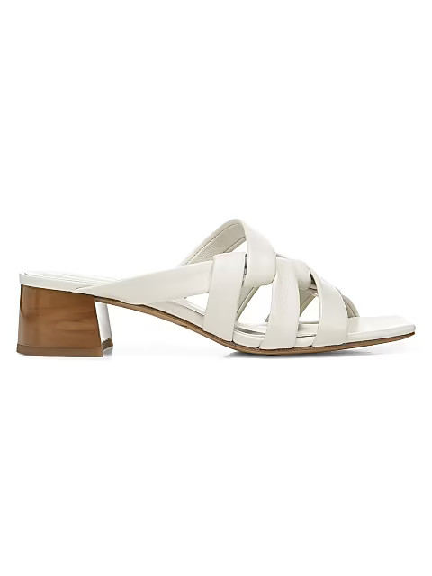 Tessa City Leather Block-Heel Mules | Saks Fifth Avenue