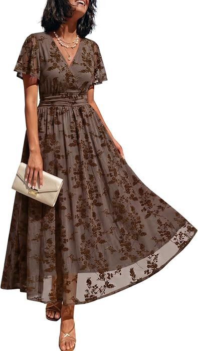 LILLUSORY Women's Floral Wrap Dress 2026 Wedding Guest Dresses with Pockets | Amazon (US)