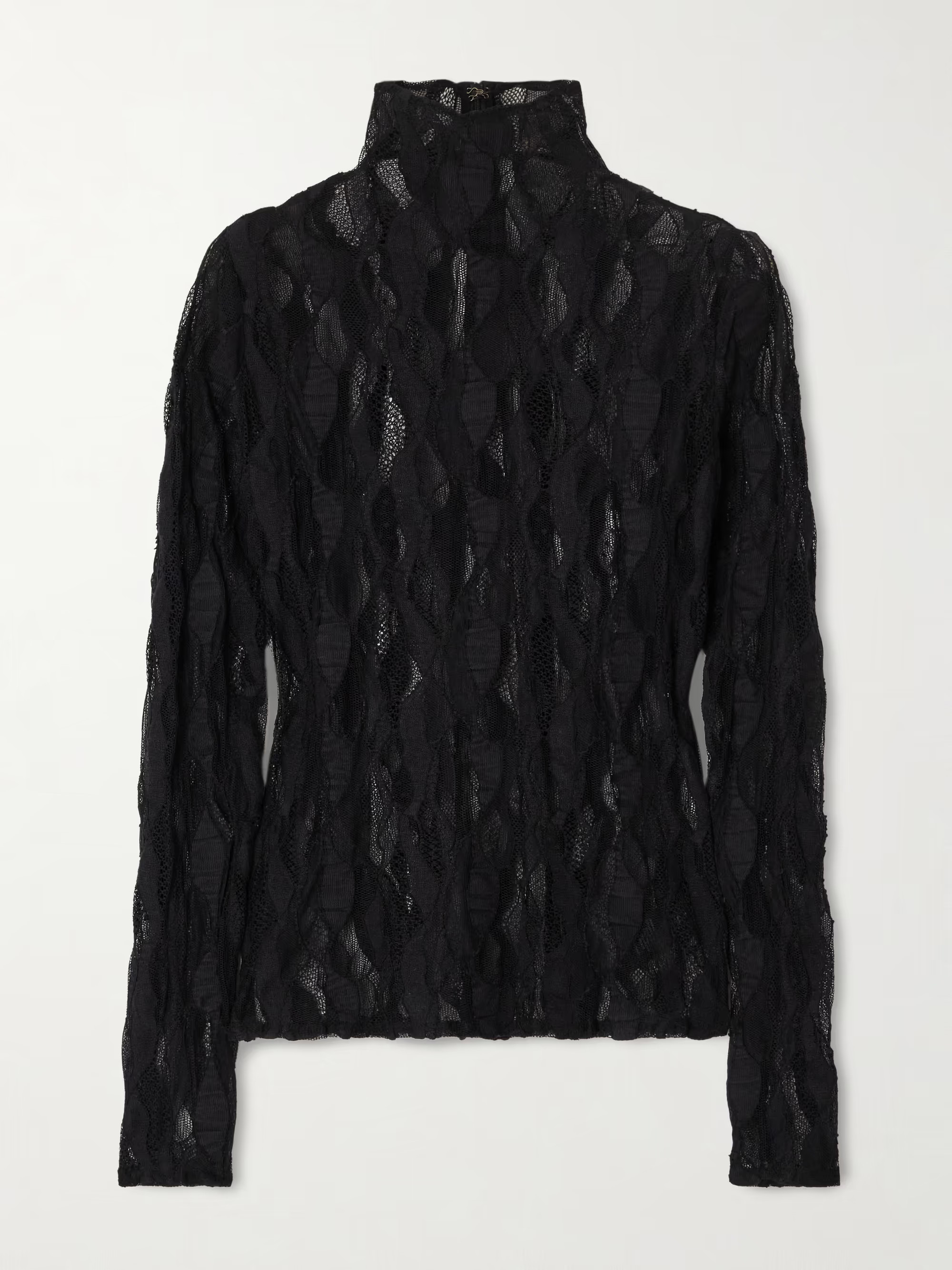 Ulyssa cotton-blend lace turtleneck blouse | NET-A-PORTER (UK & EU)