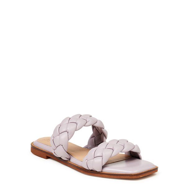 Time and Tru Women's Braided Two Band Sandals - Wide Widths Available - Walmart.com | Walmart (US)