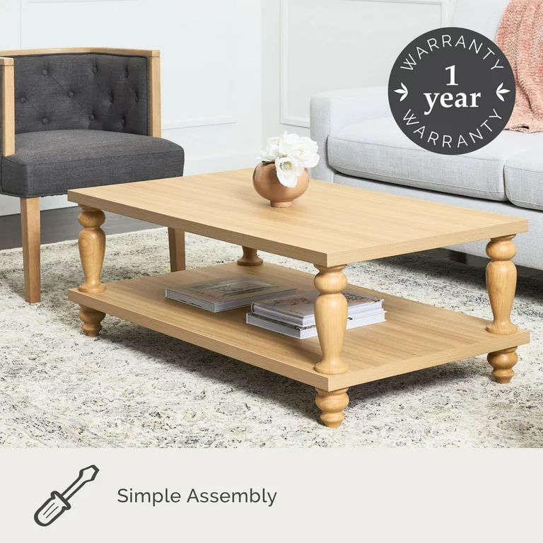 My Texas House Abbott Wood Coffee Table, Light Oak | Walmart (US)