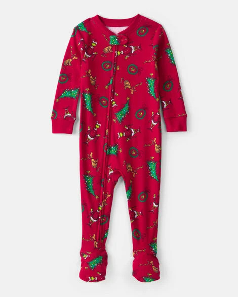 Carter's Baby Boys Dr. Seuss™ The Grinch Print 100% Cotton Long-Sleeve Snug Fit 1-Piece Pajamas - Red 24M Red | Carter's Inc